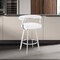 Armen Living Nolagam Swivel Bar Stool in Brushed Stainless Steel with White Faux Leather 840254335684 - alternate 6